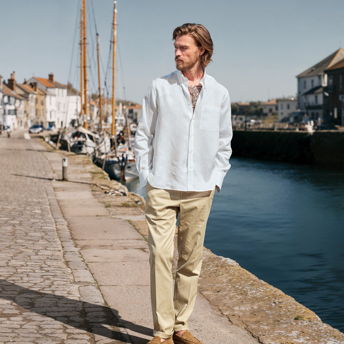 Slimline Chino mit Strechanteil  in taupe