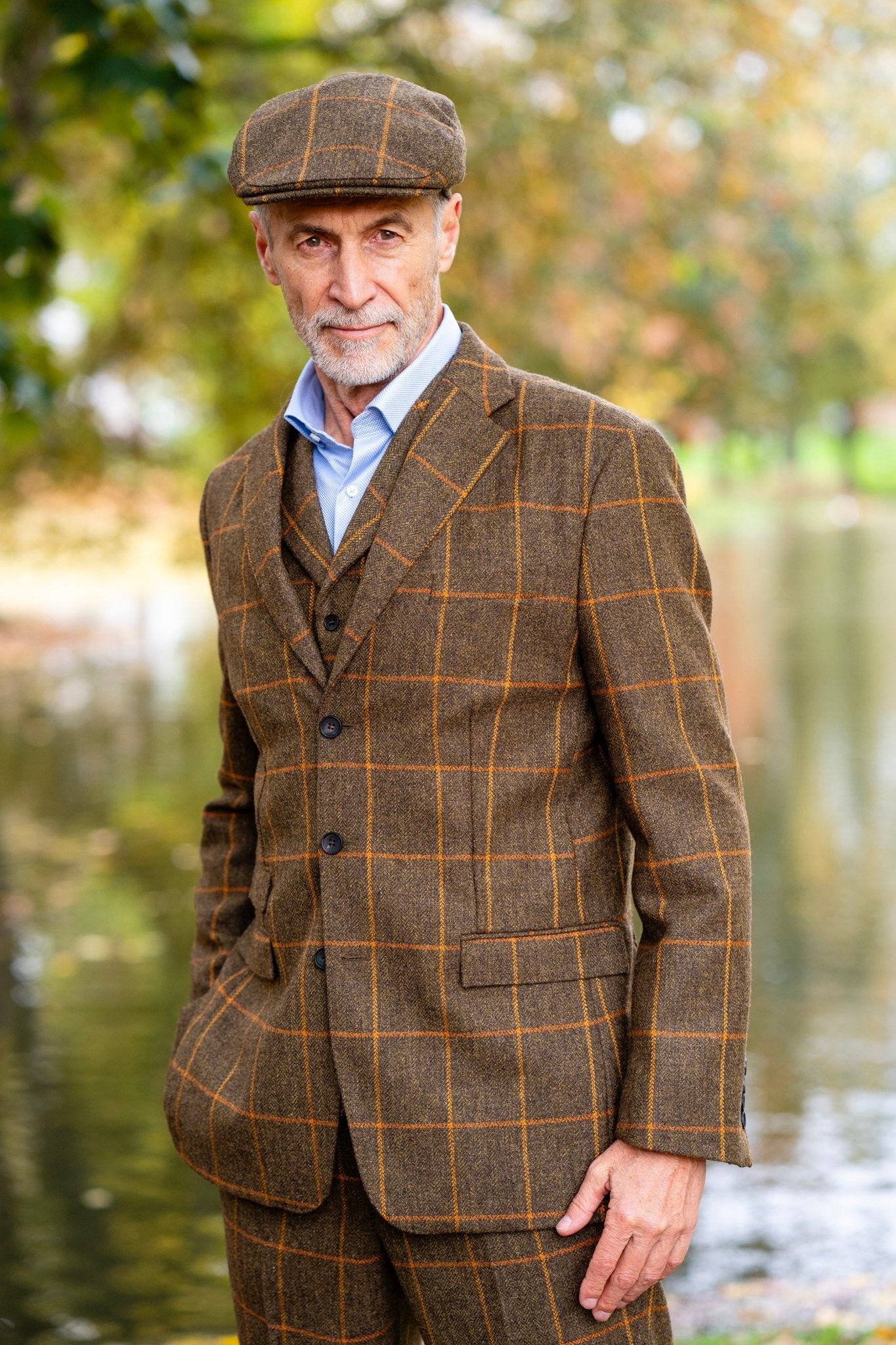 Tweed Cap in grün aus Lovat tweed