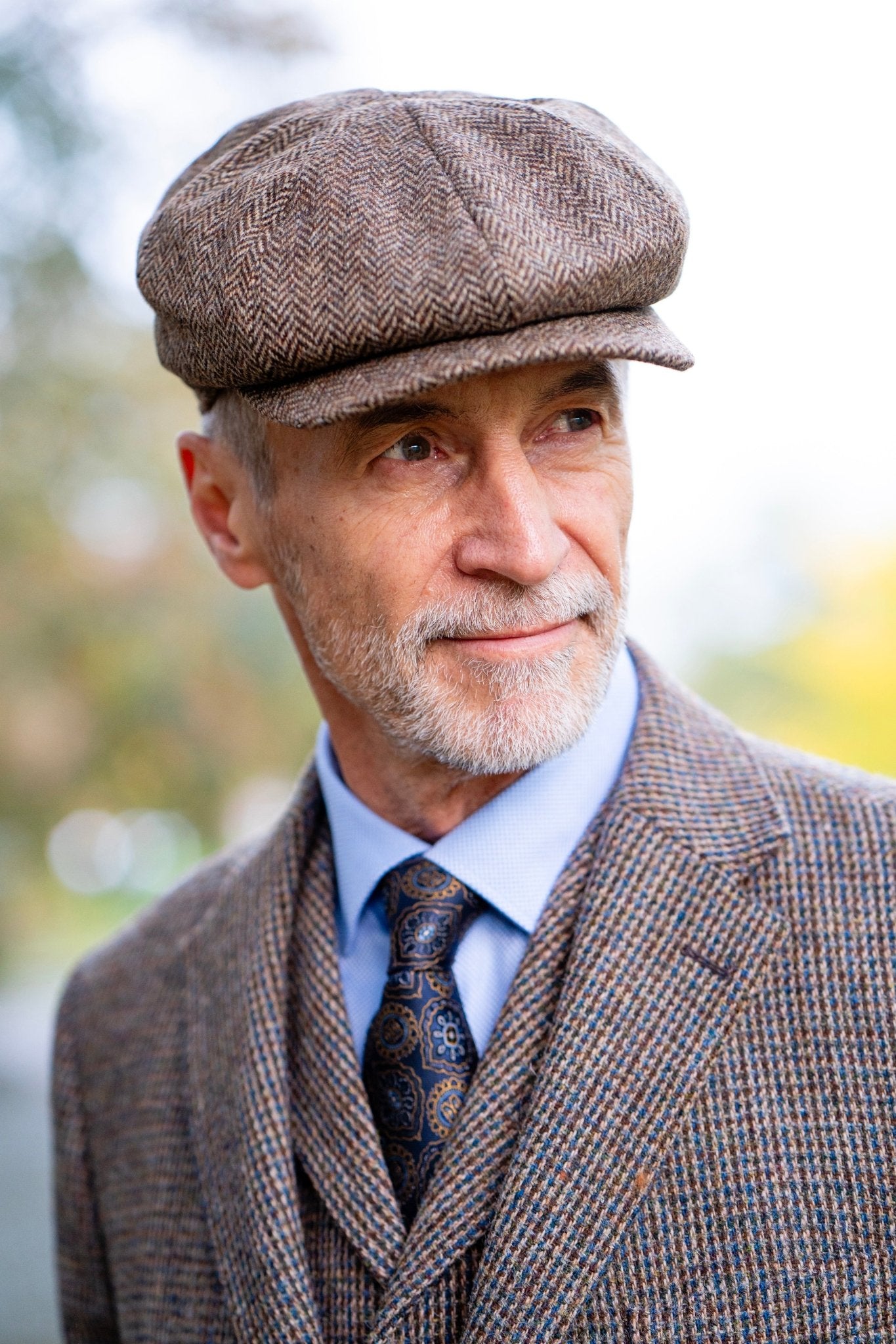 Tweed Cap im Peaky Blinders Stil in beige