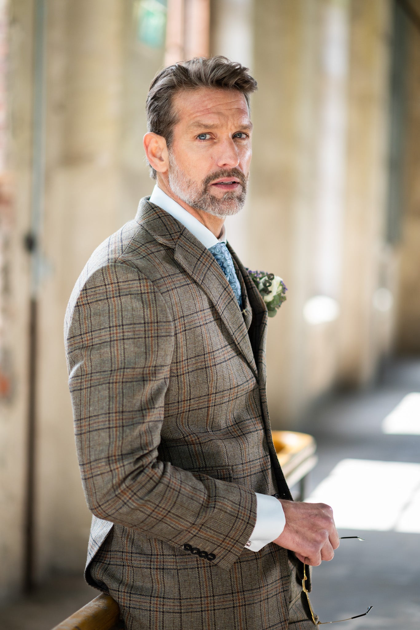 Tweed Anzug in 3-Knopf Classic aus Moon Tweed