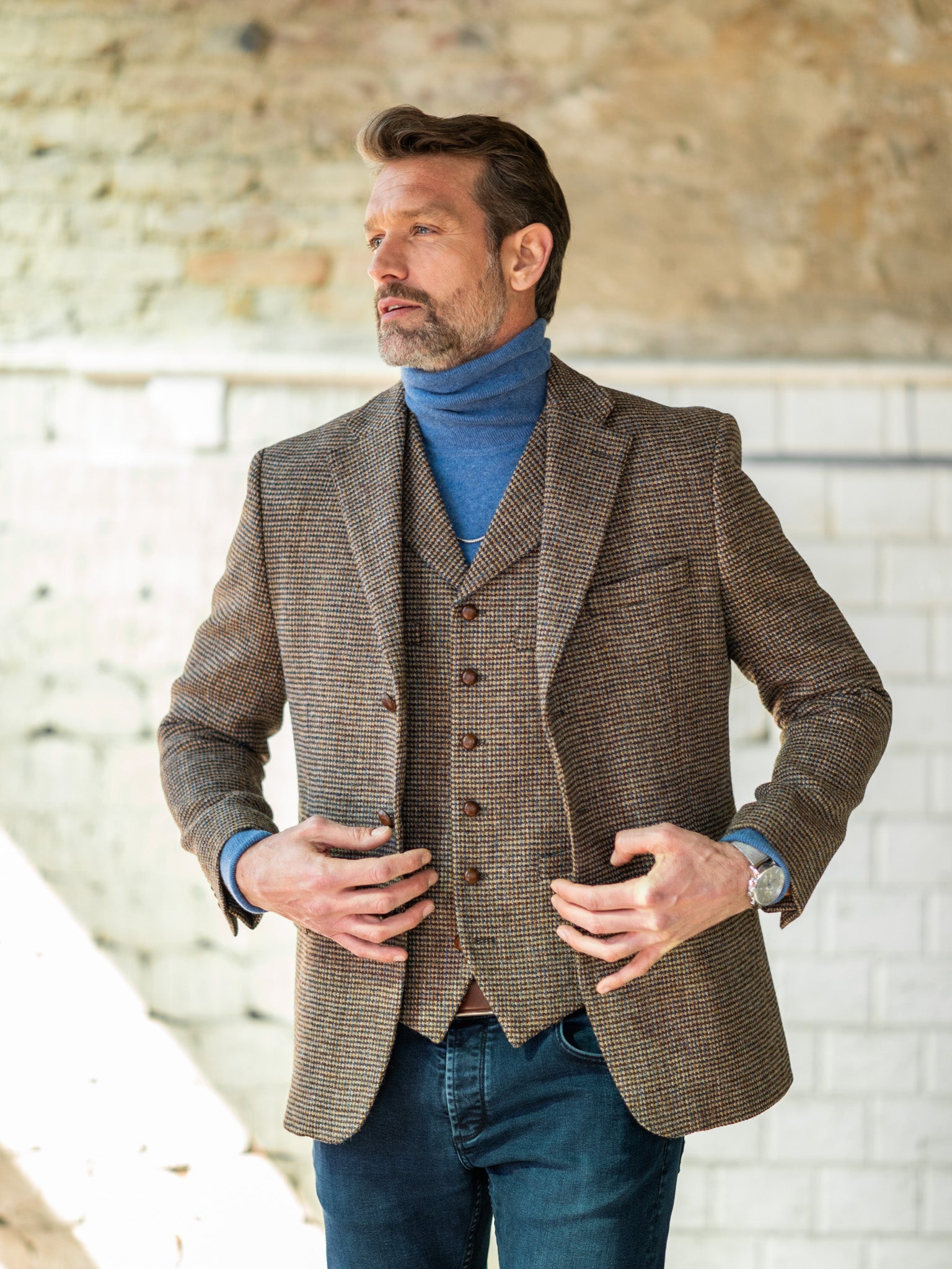 Tweedsakko in 3-Knopf Classic aus Harris Tweed