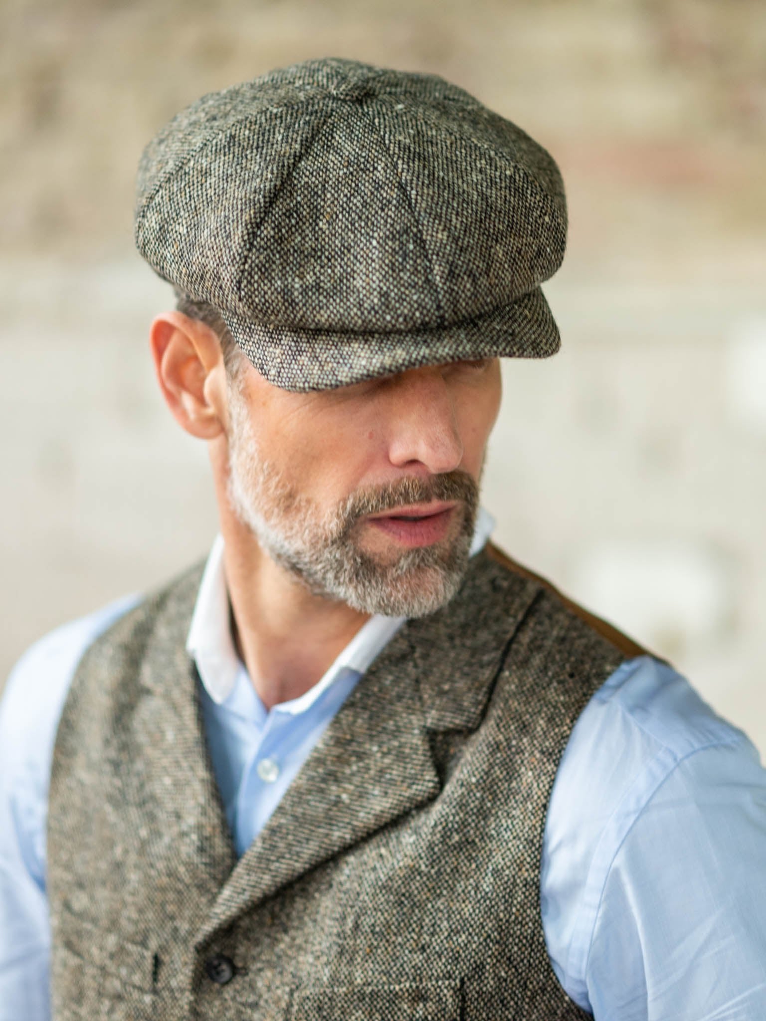Tweed Cap in meliert aus John-Hanley Tweed
