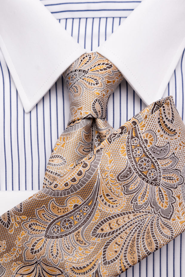 Krawatte mit Paisley in champagne