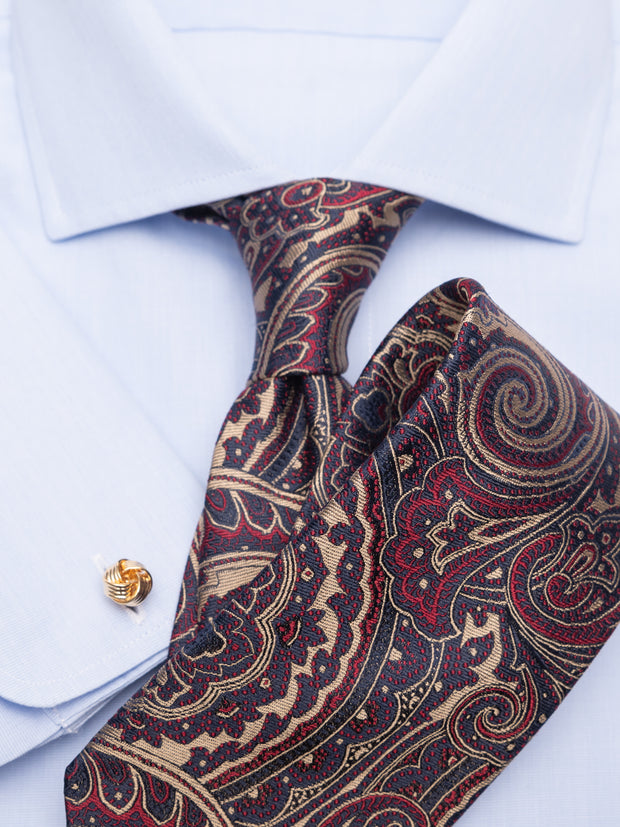 Krawatte mit Paisley in dunkelblau/gold
