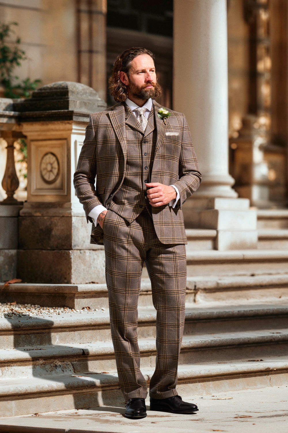 Tweed Anzug in 3-Knopf Classic aus   Lovat Tweed