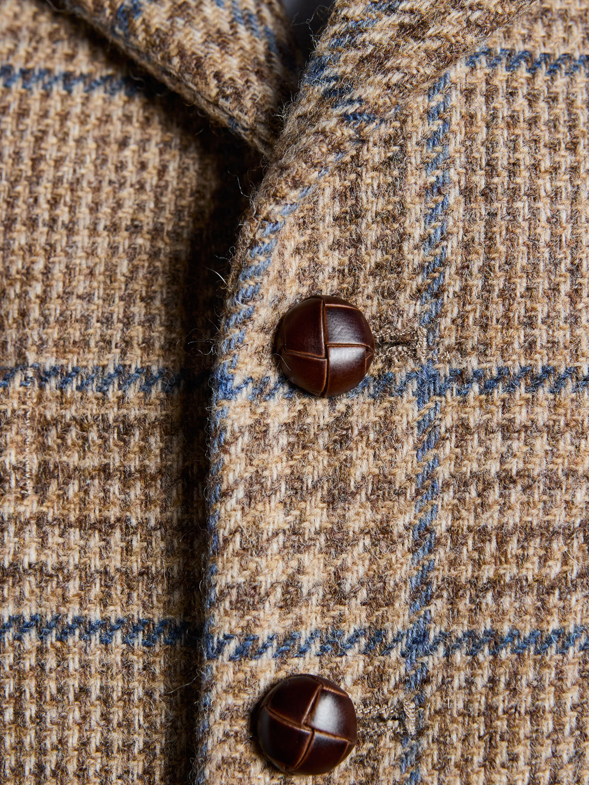 Tweed-Weste mit Prince-of-Wales-Karo aus Magee Tweed – Sand