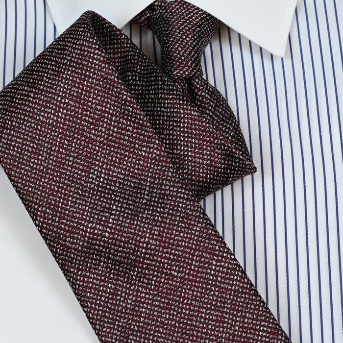 Krawatte bordeaux/weiss strukturiert