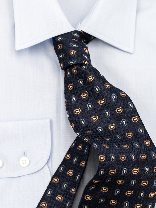 Krawatte mit Paisley in blau