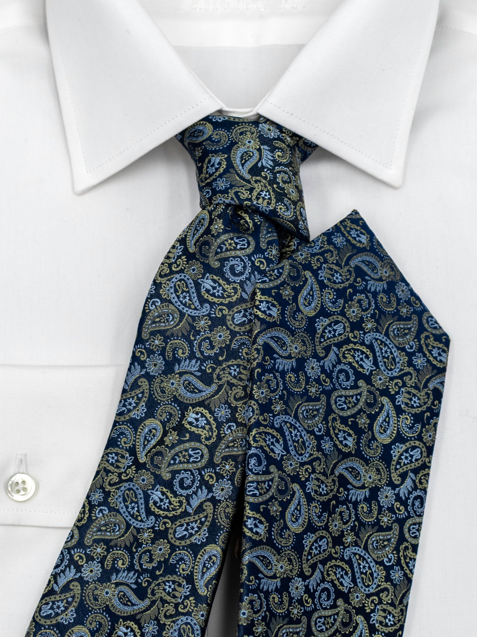 Krawatte mit Paisley in blau/grün
