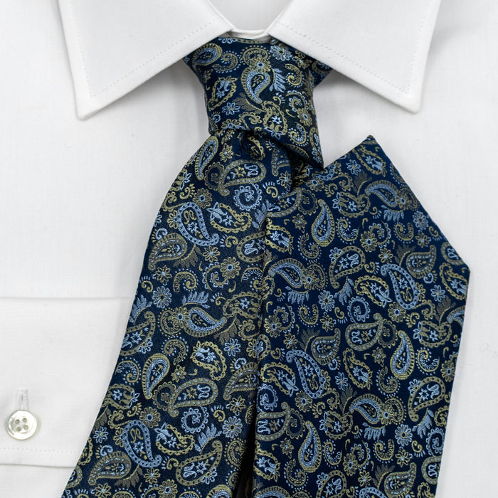 Krawatte mit Paisley in blau/grün