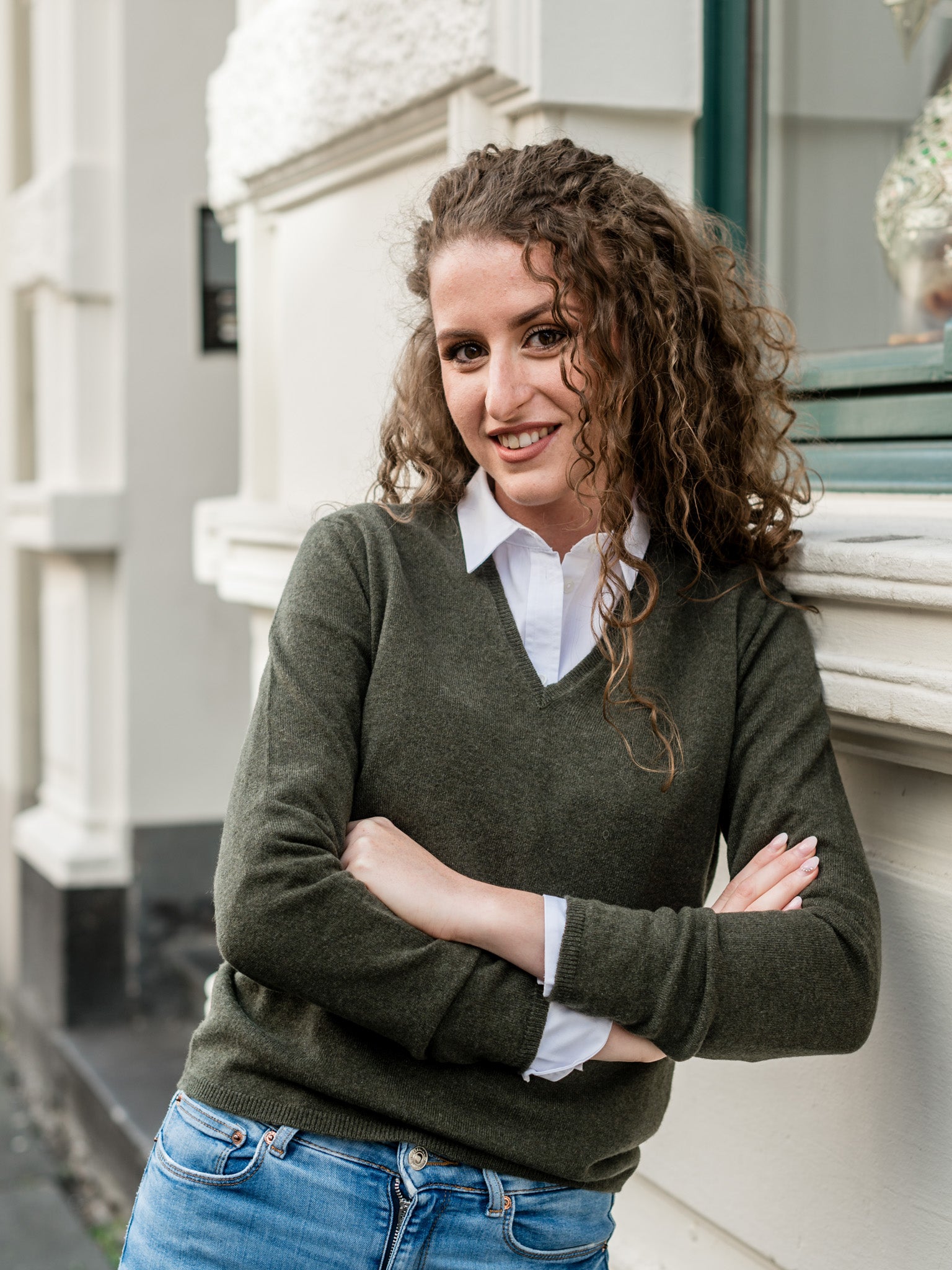 Cashmere Pullover mit V-Ausschnitt