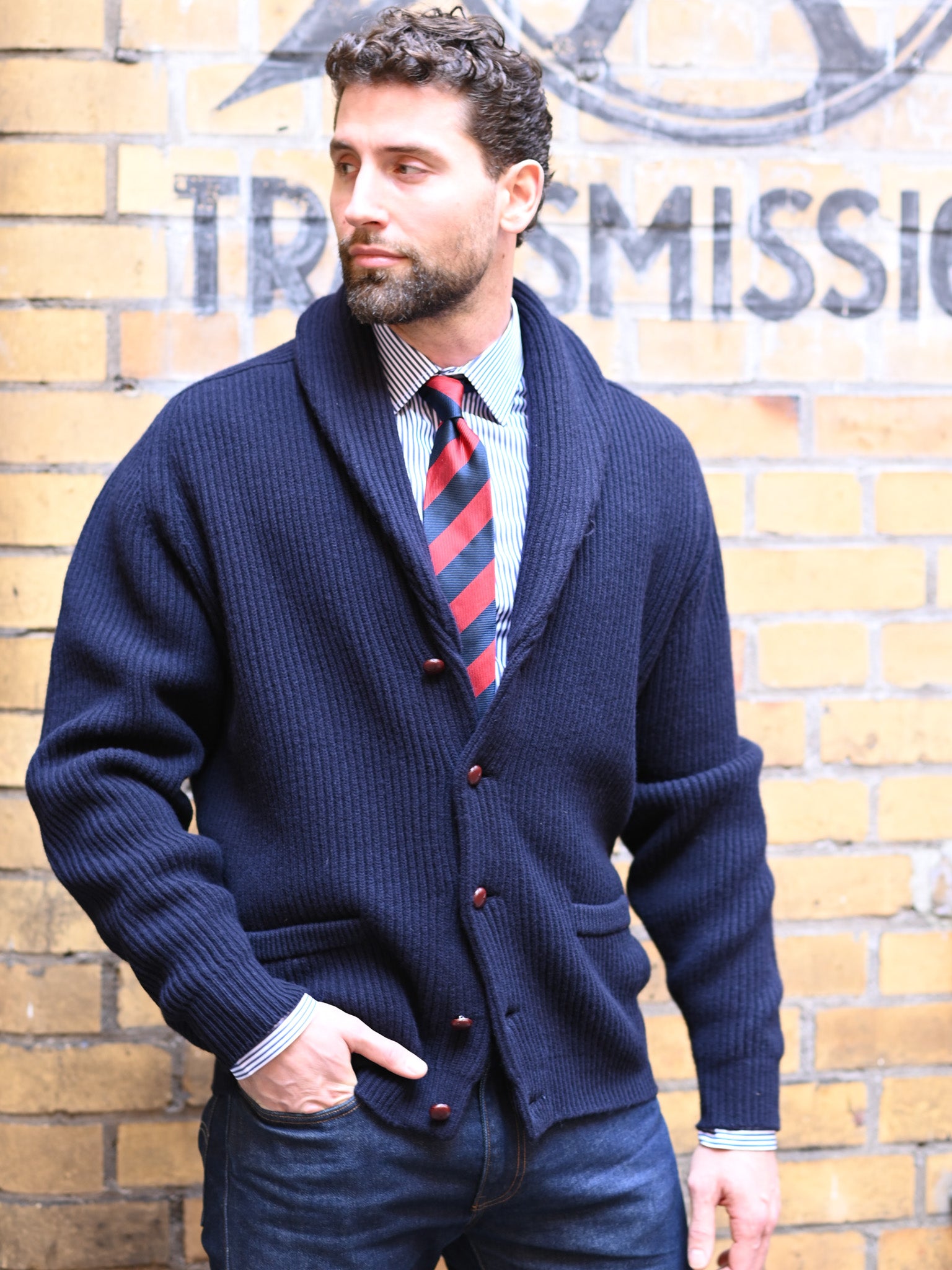 Lambswool Schalkragen Cardigan