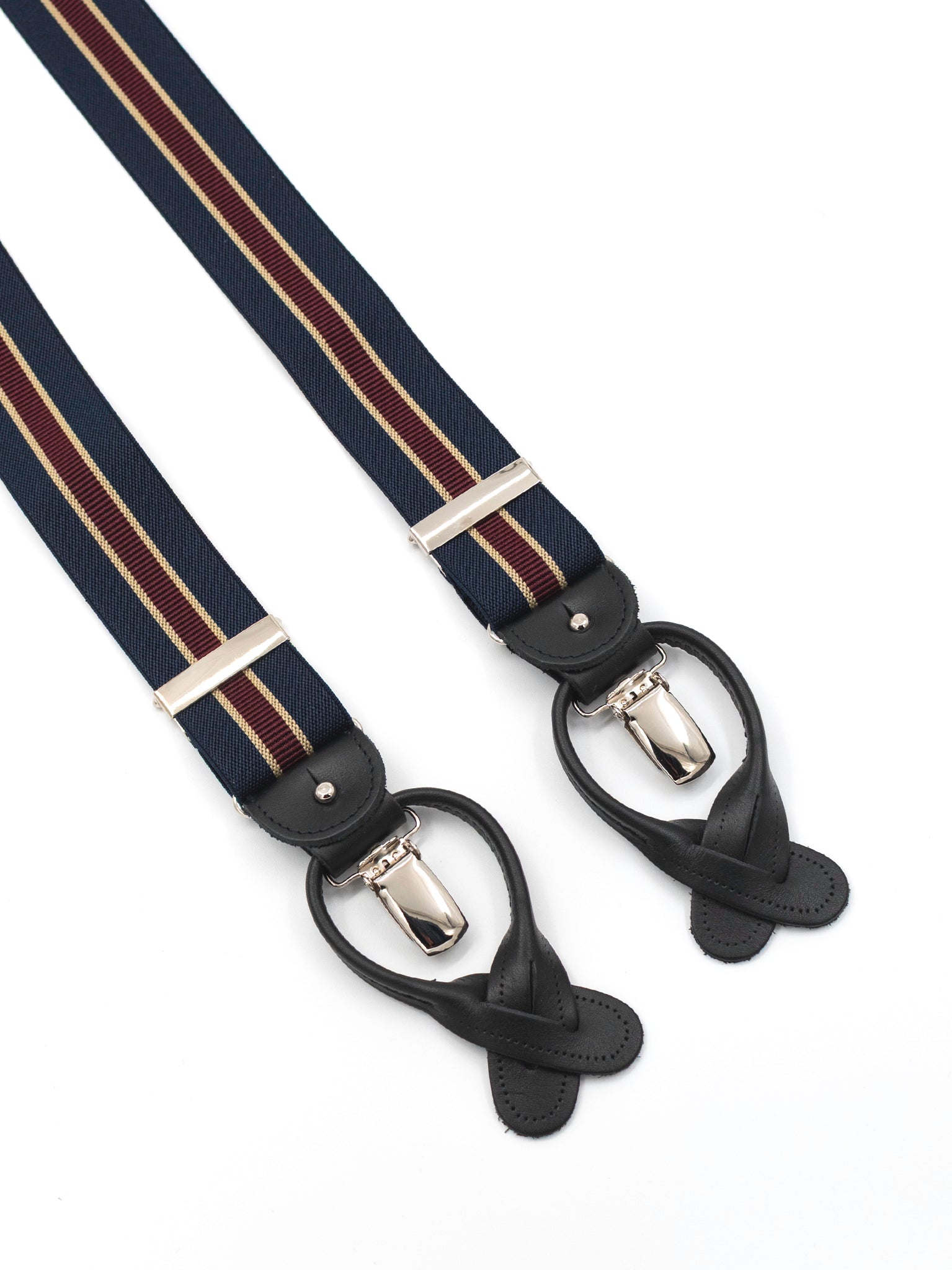 Hosenträger Navy/ Bordeaux/ Gold  Stripes