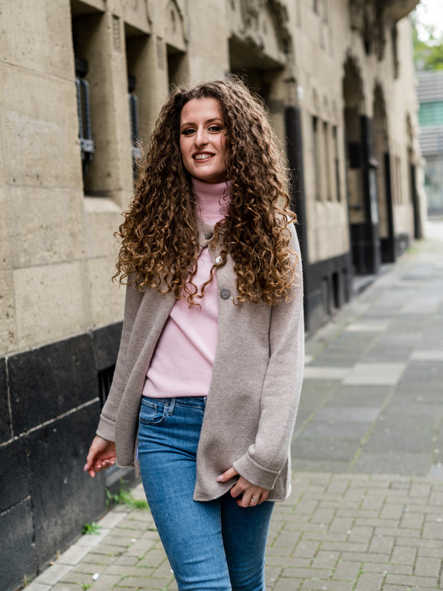 Cashmere Strickjacke hochgeschlossen mit drei Knöpfen - 100% Kaschmir