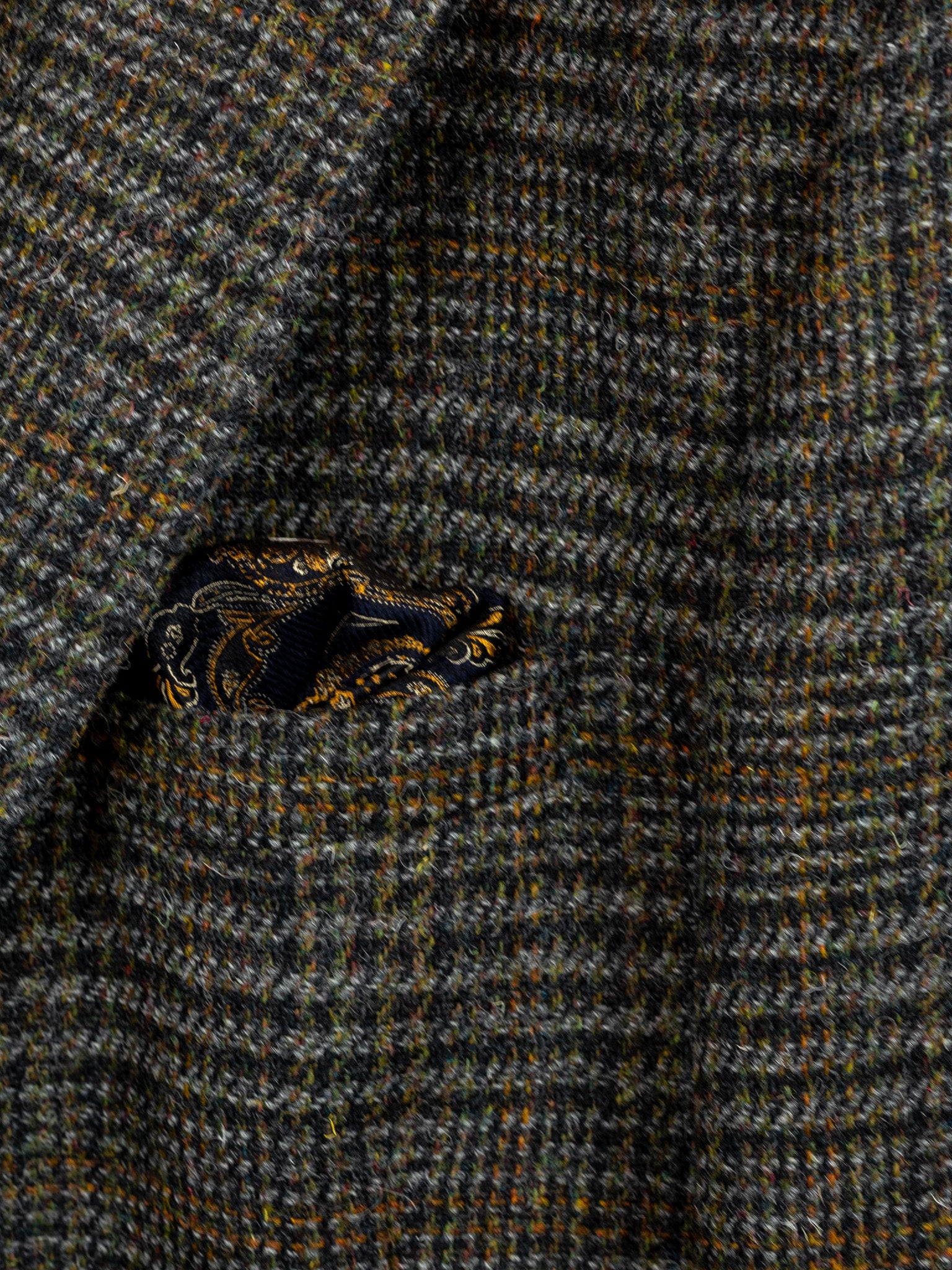 Einstecktuch Paisley navy/gold