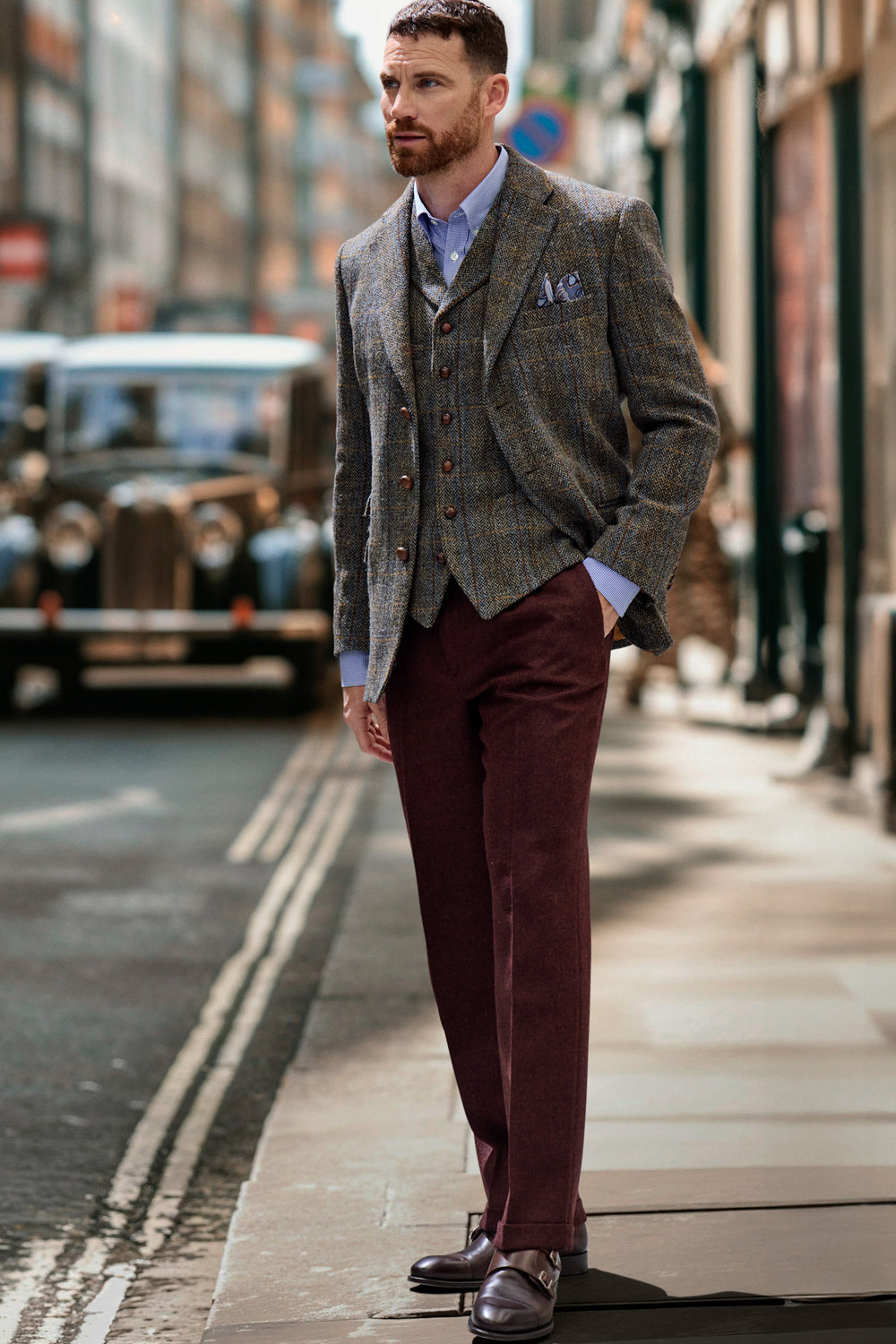 Tweedsakko in 3-Knopf Classic aus Harris Tweed
