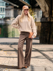 Marlene Tweed-Hose in greige