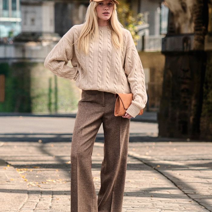 Marlene Tweed-Hose in greige