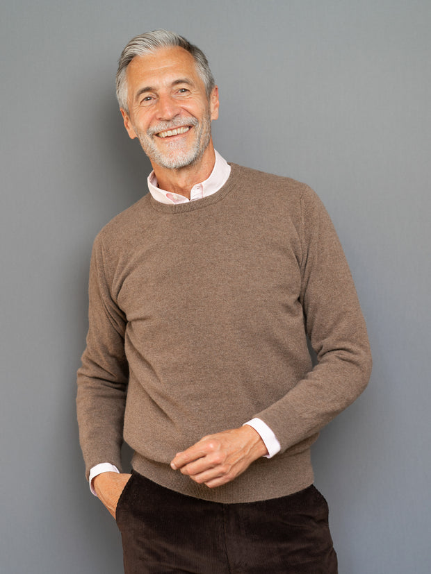 Cashmere Pullover (2-fädig) mit Rundausschnitt in klassischen Farben