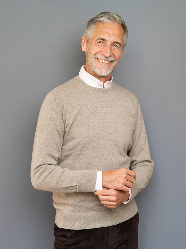 Cashmere Pullover (2-fädig) mit Rundausschnitt in klassischen Farben