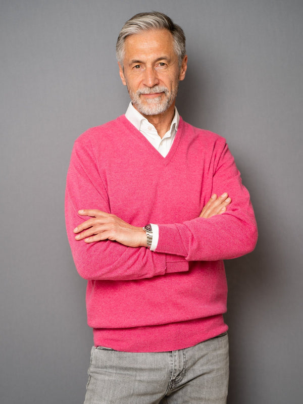 Cashmere Pullover (2-fädig) mit V-Ausschnitt SALE