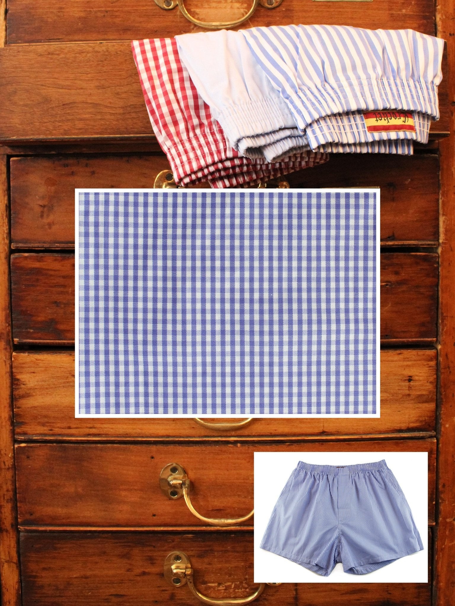 Boxershorts: Boxershorts in blau kariert | John Crocket – Fine British Clothing