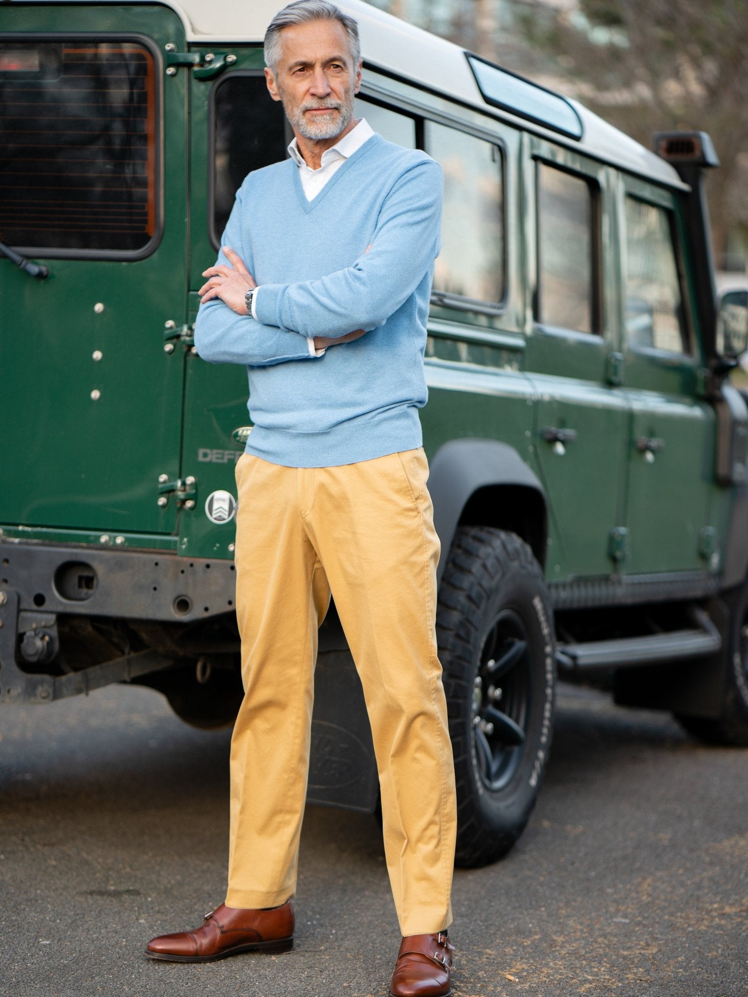 Slimline Baumwollhose mit Stretchanteil in camel