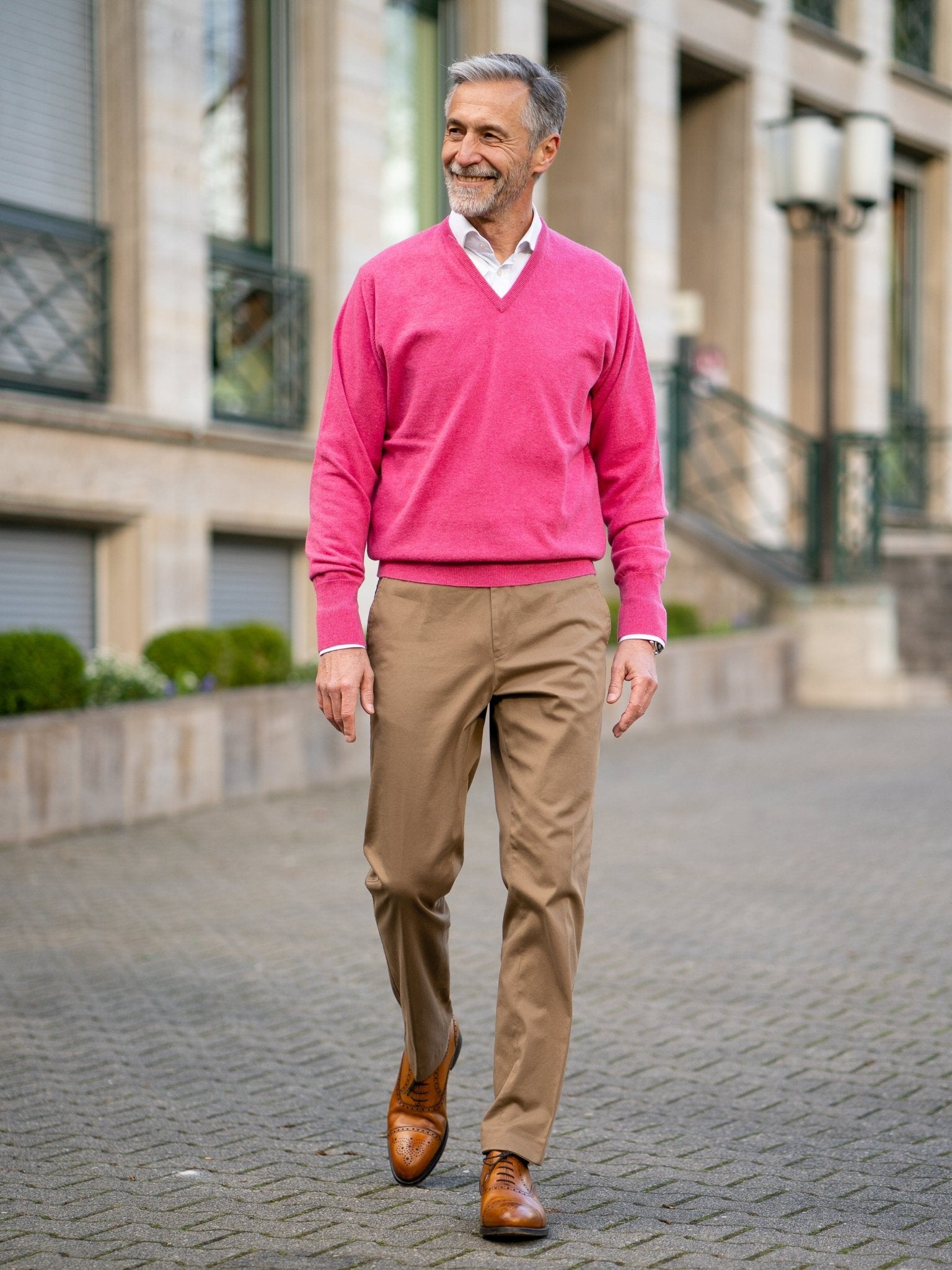 Slimline Baumwollhose mit Stretchanteil in khaki