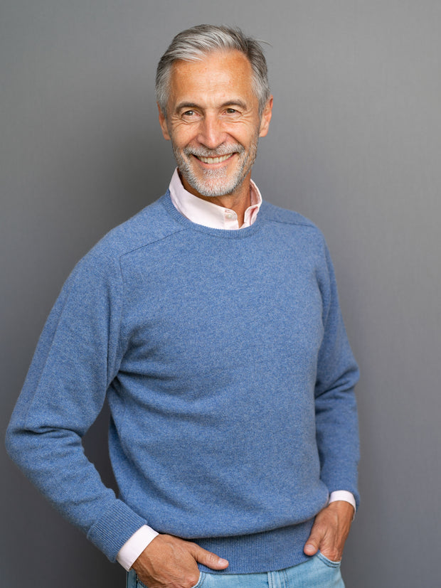 Cashmere Pullover (3-fädig) mit Rundausschnitt in modernen Farben