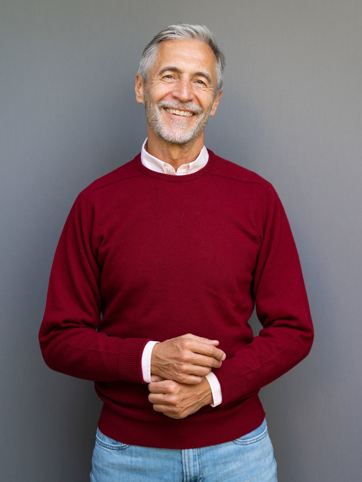 Cashmere Pullover (3-fädig) mit Rundausschnitt in modernen Farben