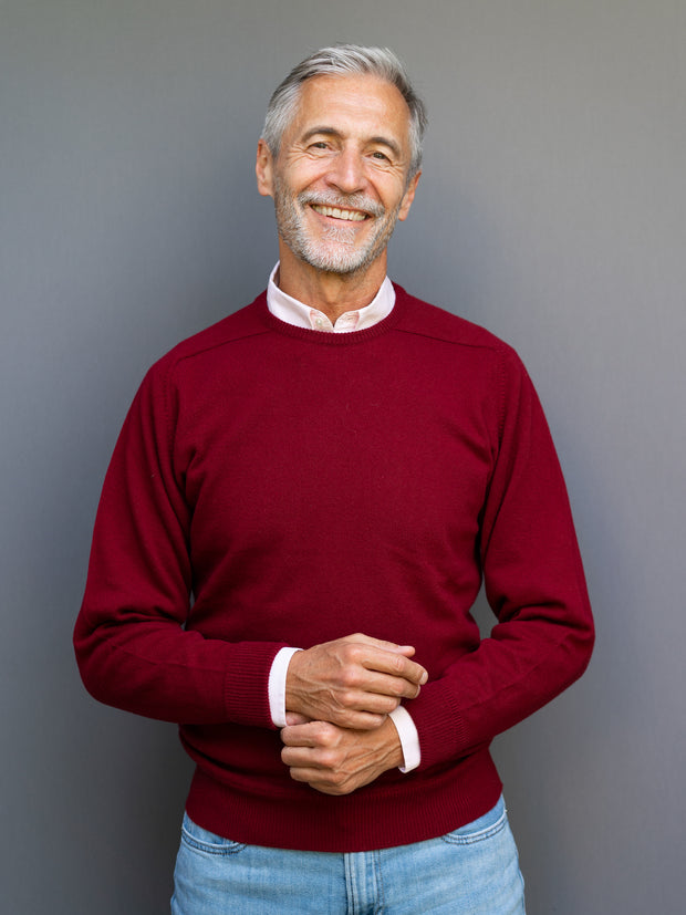 Cashmere Pullover (3-fädig) mit Rundausschnitt in modernen Farben