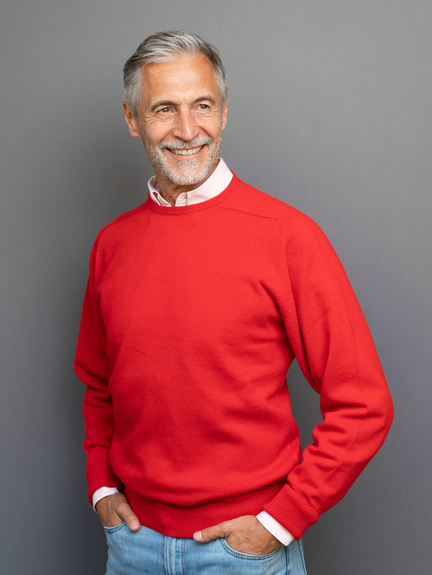 Cashmere Pullover (3-fädig) mit Rundausschnitt in modernen Farben