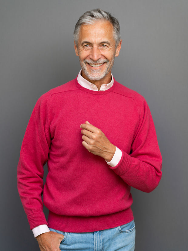 Cashmere Pullover (3-fädig) mit Rundausschnitt in modernen Farben