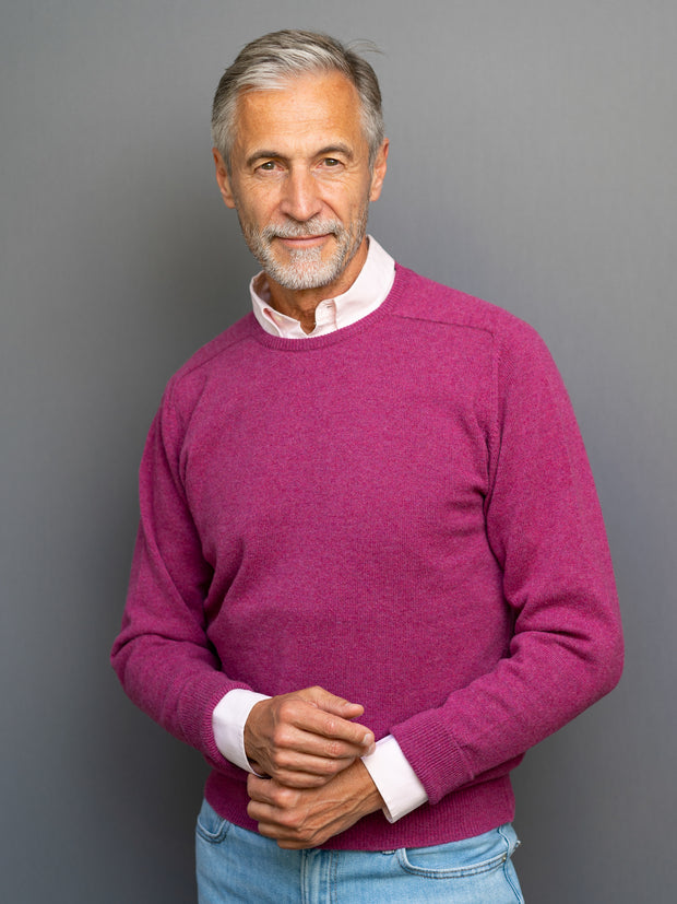 Cashmere Pullover (3-fädig) mit Rundausschnitt in modernen Farben