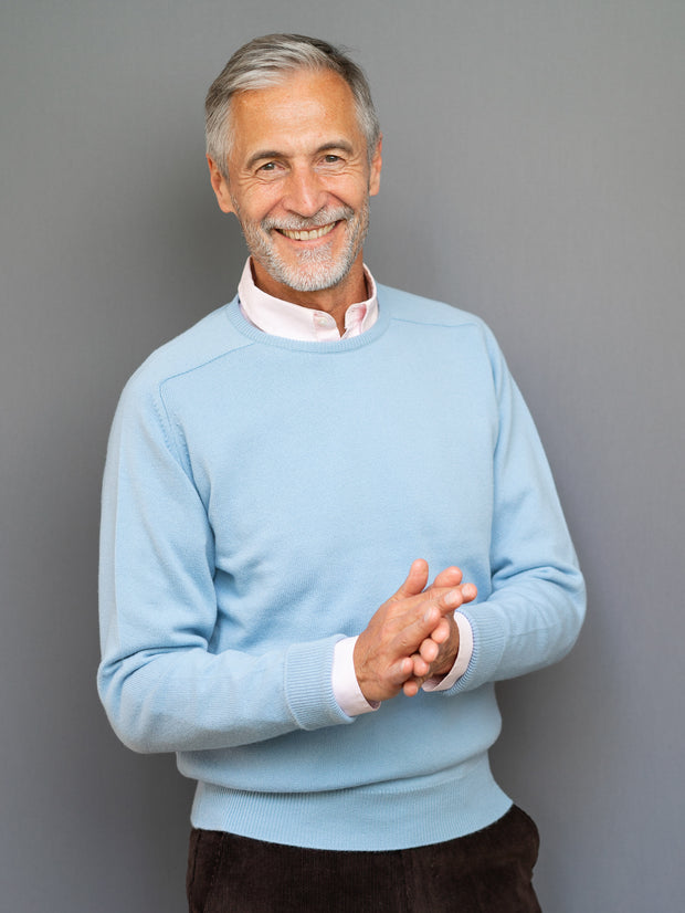 Cashmere Pullover (3-fädig) mit Rundausschnitt in modernen Farben