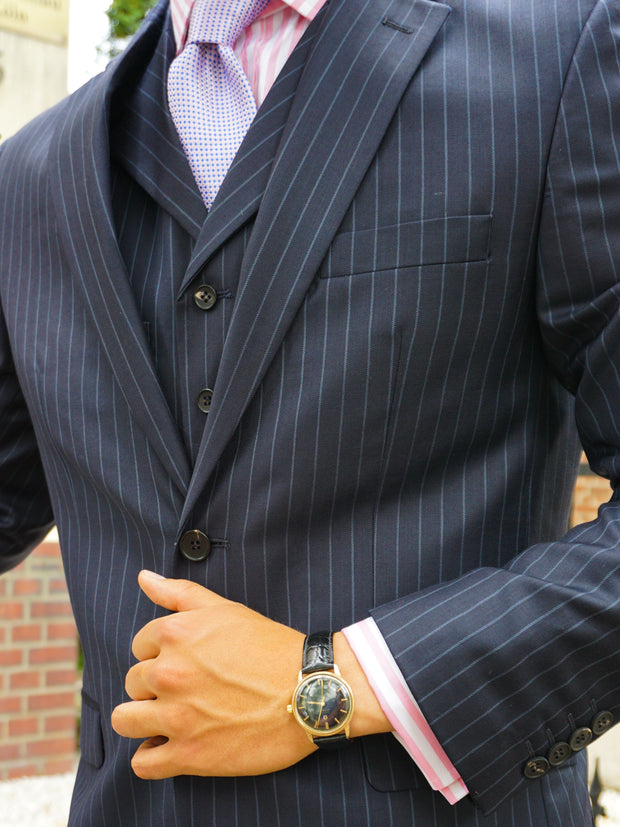 Slimline Anzug mit 2-Knopf Sakko mit Nadelstreifen