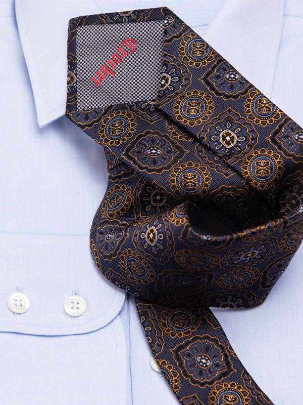 Krawatte mit Paisley in navy/gold