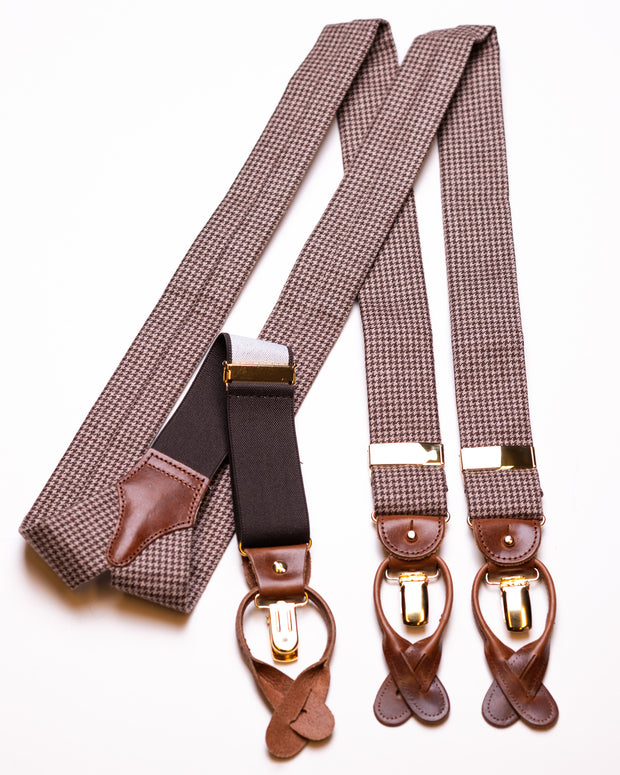 Hosenträger, Tweed brown houndstooth