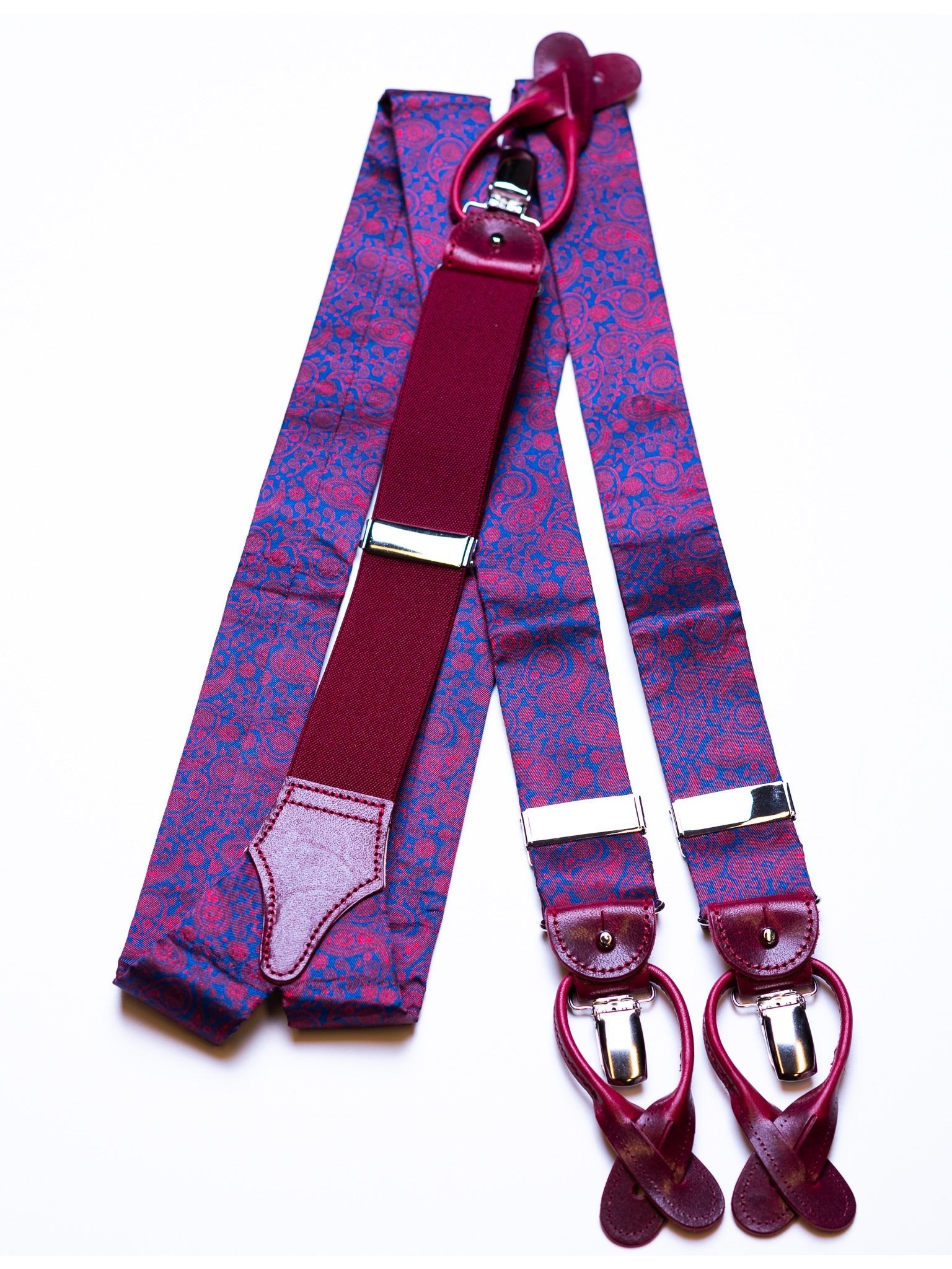 Hosenträger, blue/red Paisley