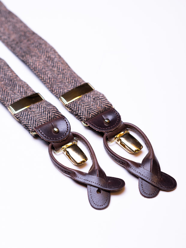 Hosenträger, Tweed brown herringbone