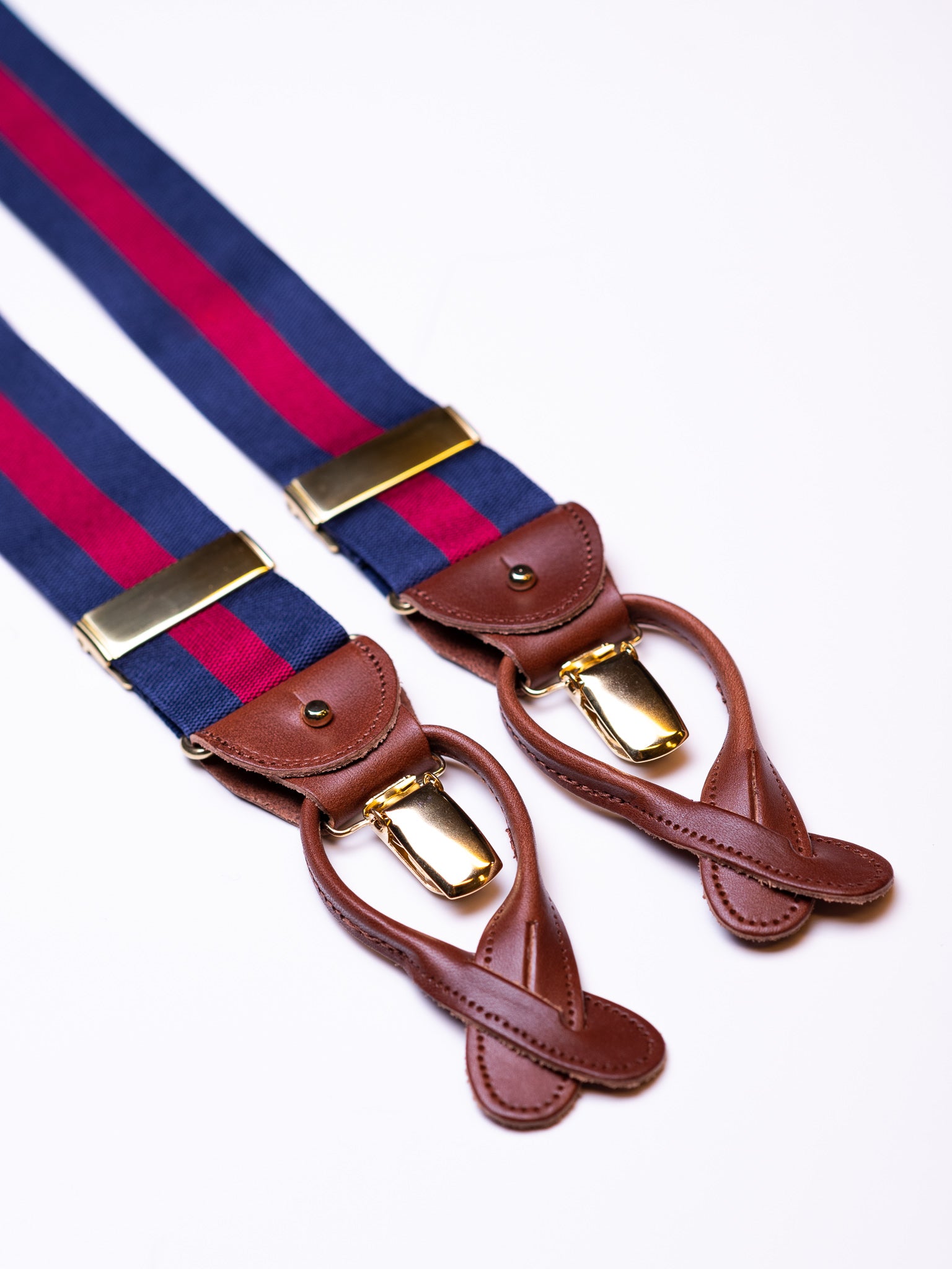 Hosenträger, navy/bordeaux Stripes