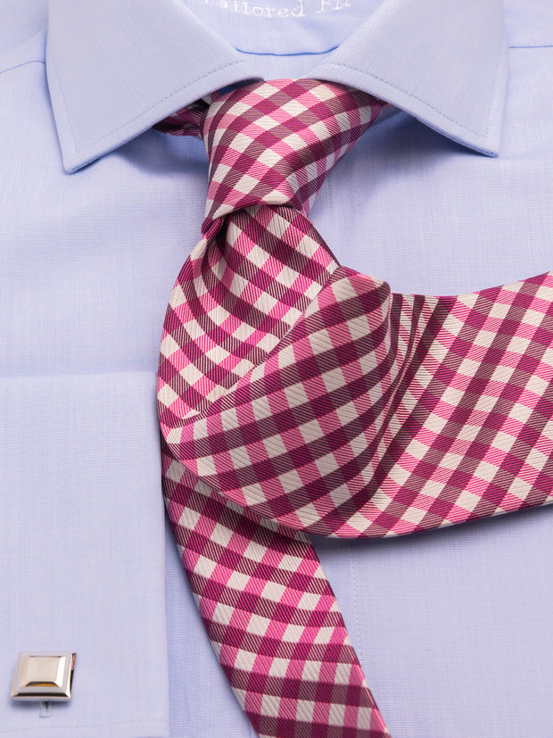 Krawatte kariert in pink/weiß