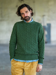 100% Kaschmir Zopf-Pullover (6-fädig) mit Rundausschnitt-