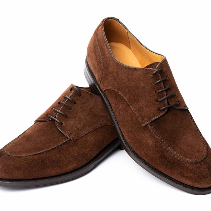 Derby Herrenschuh Braun Wildleder