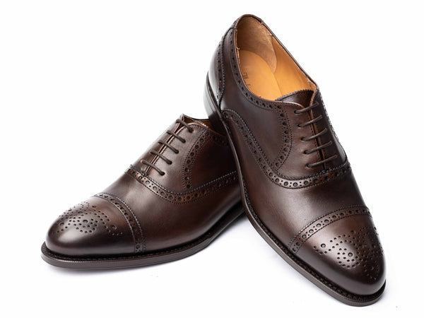 Semi Brogue Herrenschuh in Dunkelbraun, Frontalansicht