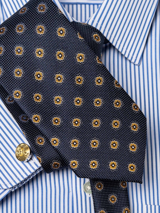 Krawatte mit Medaillon in navy/gold