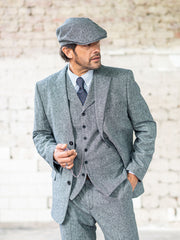 Tweed Cap in grey-melange aus Moon Tweed