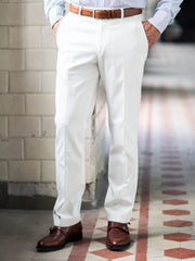 Slimline Baumwollhose mit Stretchanteil in weiß