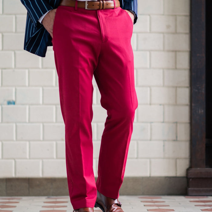 Slimline Baumwollhose mit Stretchanteil in rot