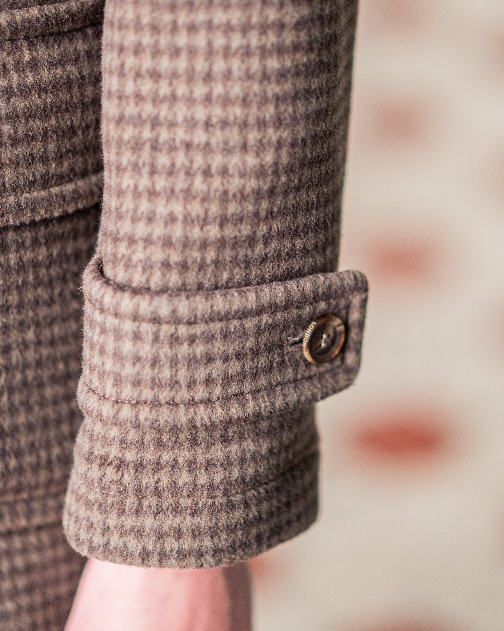 Damen Dufflecoat in braun kariert